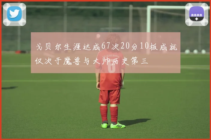 戈贝尔生涯达成67次20分10板成就仅次于魔兽与大帅历史第三